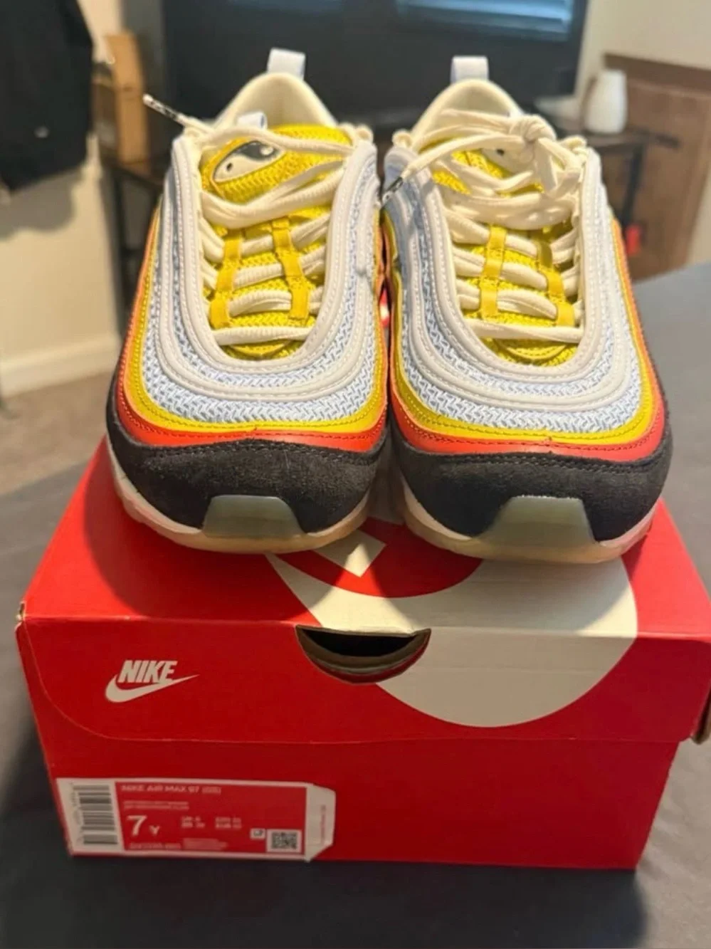 Nike Kids Yellow, Red & Black Air Max 97 Sneakers